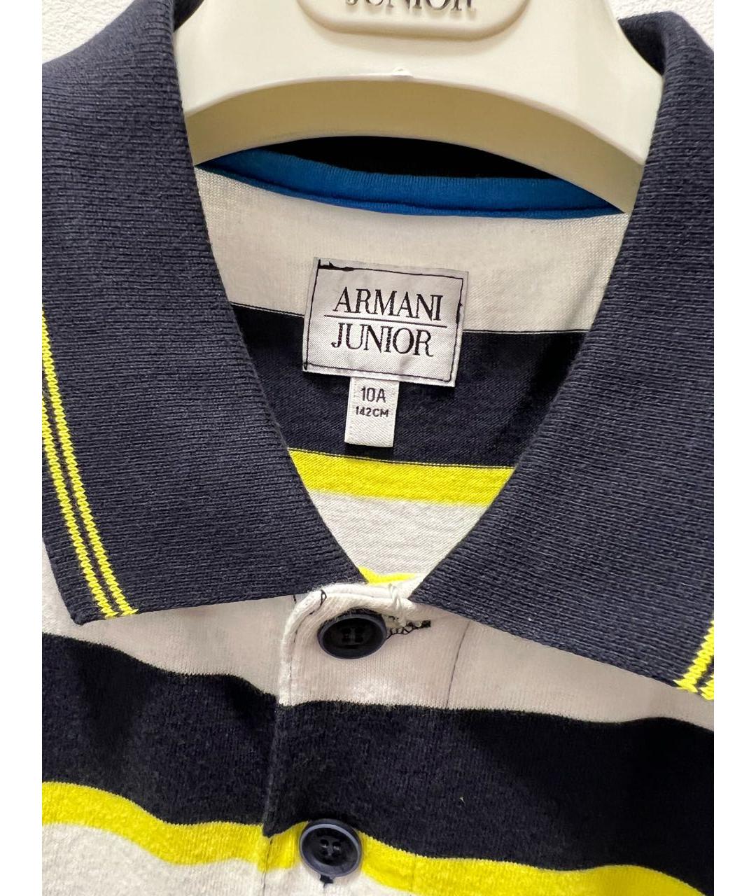 ARMANI JUNIOR Мульти хлопковая детская футболка, фото 3