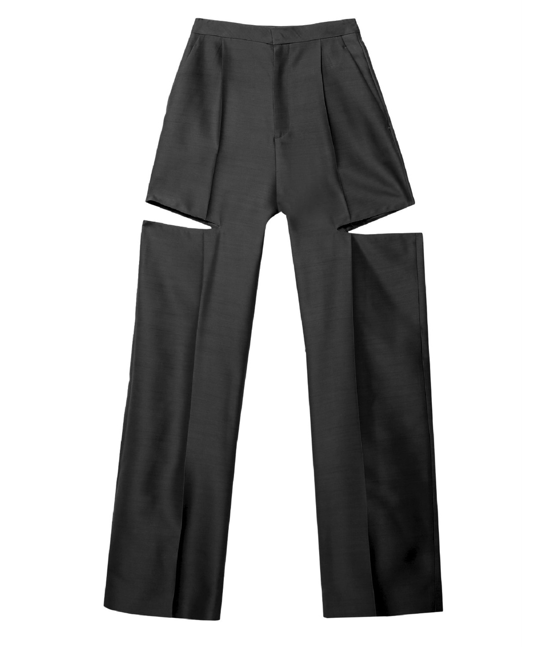 MAISON MARGIELA Черные шерстяные прямые брюки, фото 1