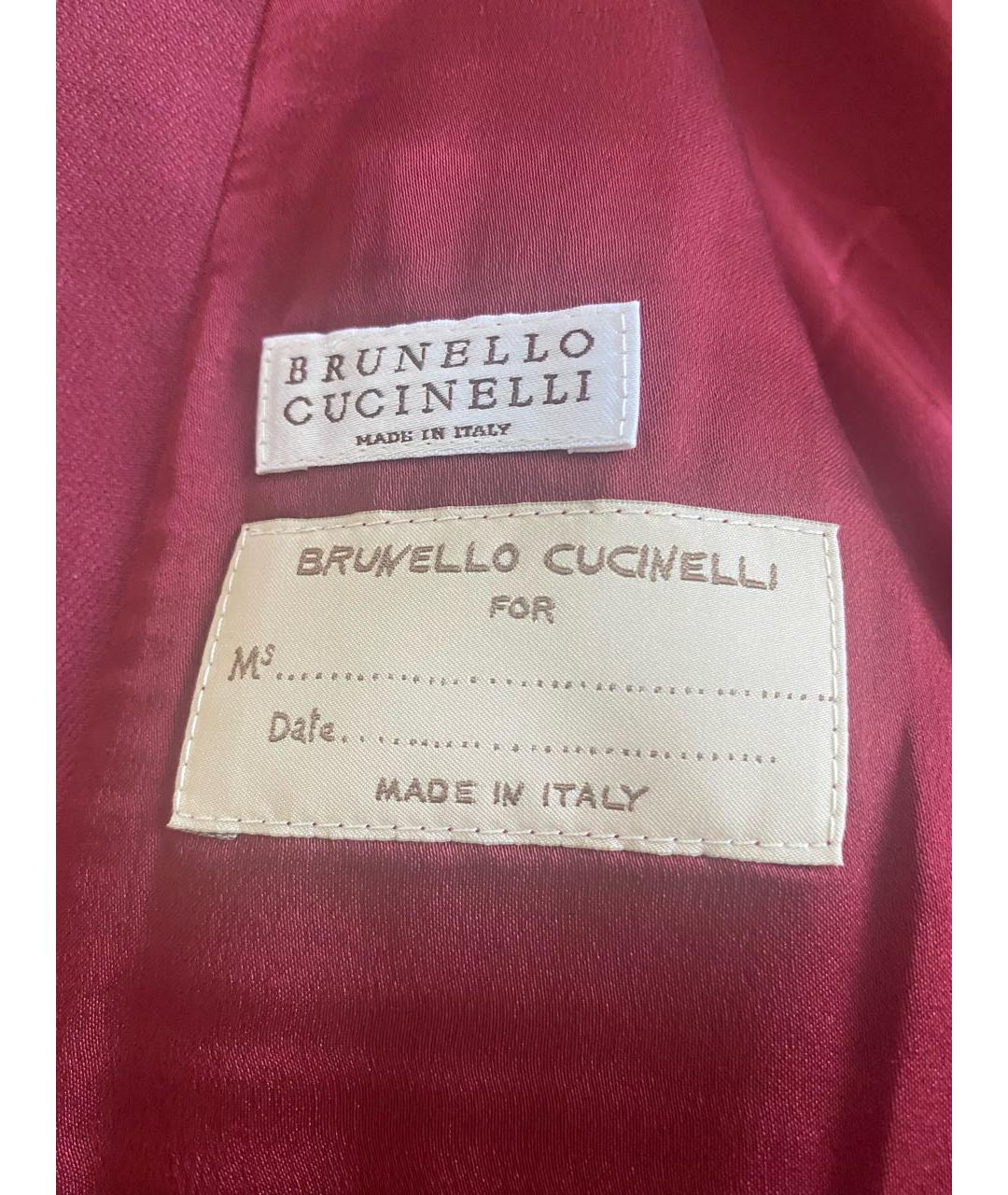 BRUNELLO CUCINELLI Бордовый льняной костюм с брюками, фото 4