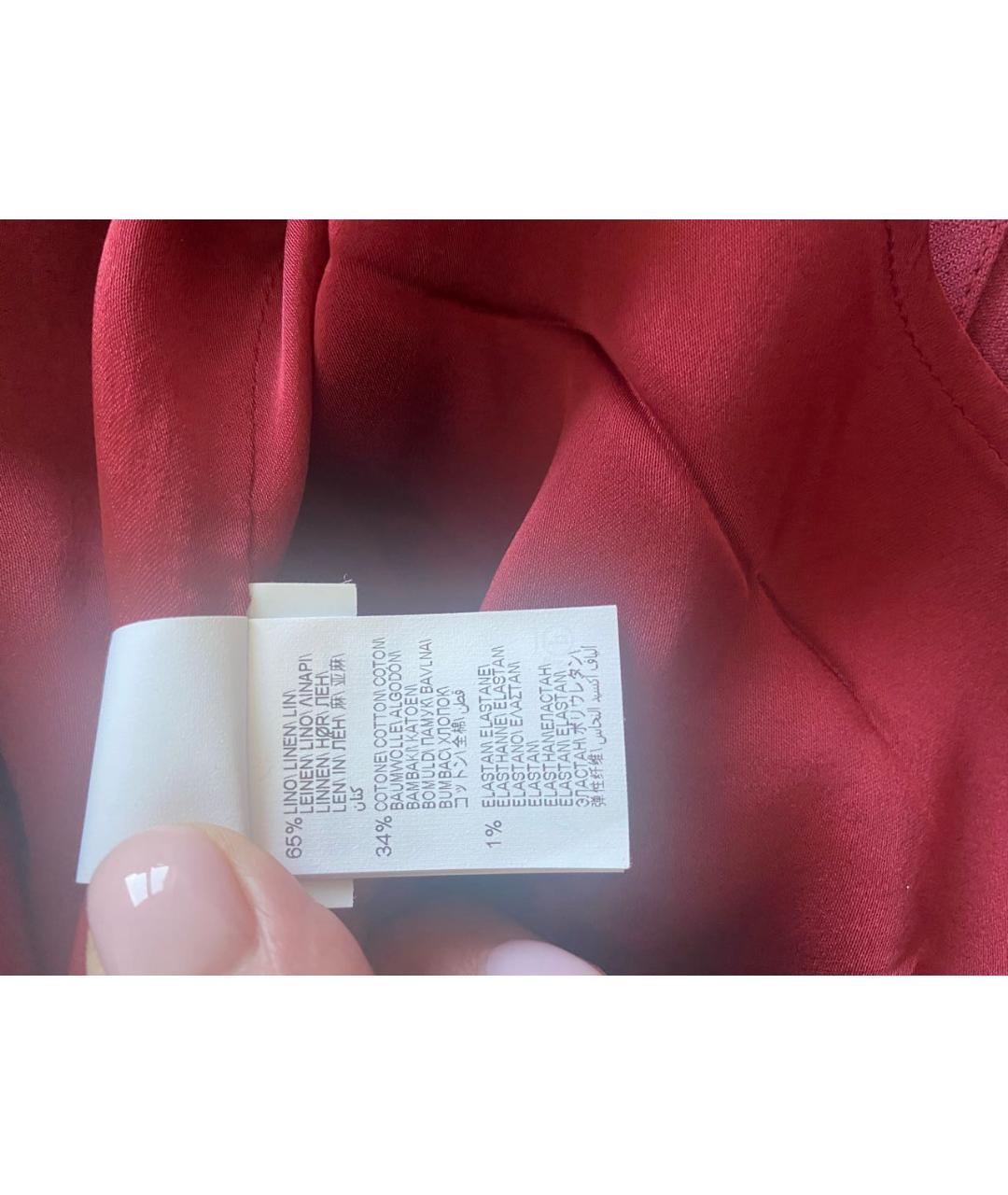 BRUNELLO CUCINELLI Бордовый льняной костюм с брюками, фото 6