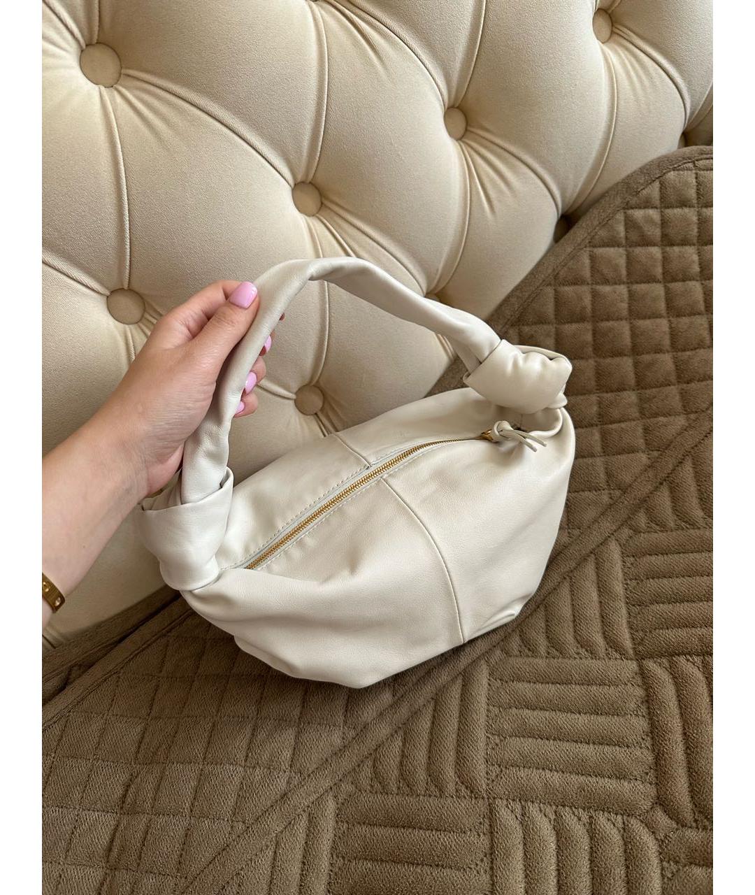 BOTTEGA VENETA Белая кожаная сумка тоут, фото 4