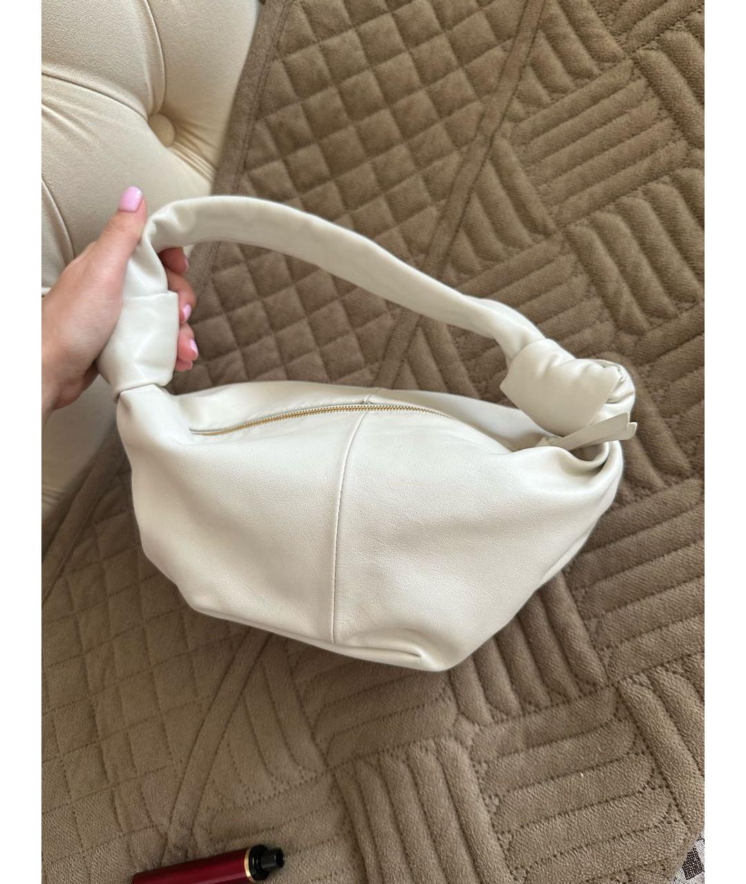 BOTTEGA VENETA Белая кожаная сумка тоут, фото 3