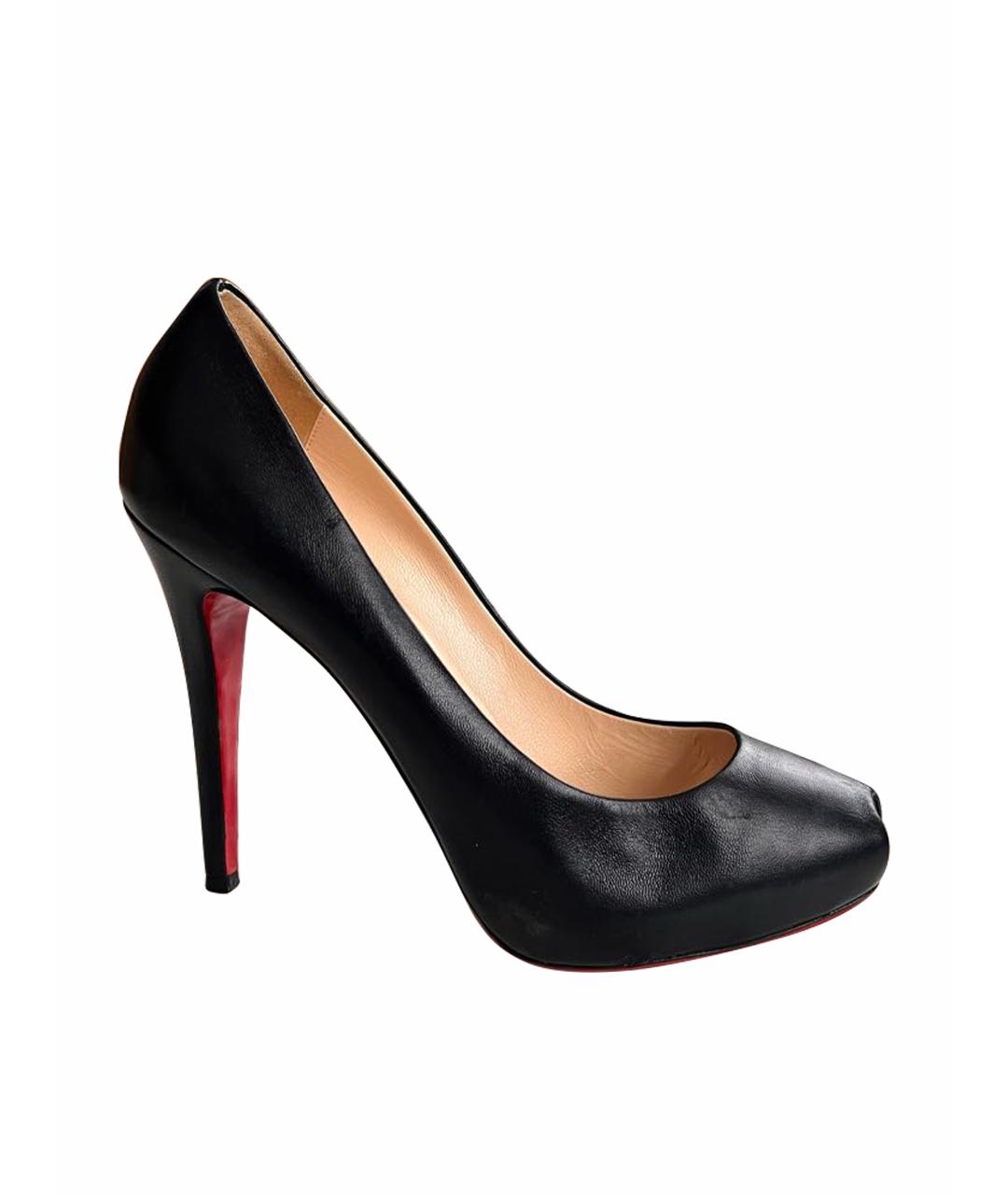 CHRISTIAN LOUBOUTIN Черные кожаные туфли, фото 1