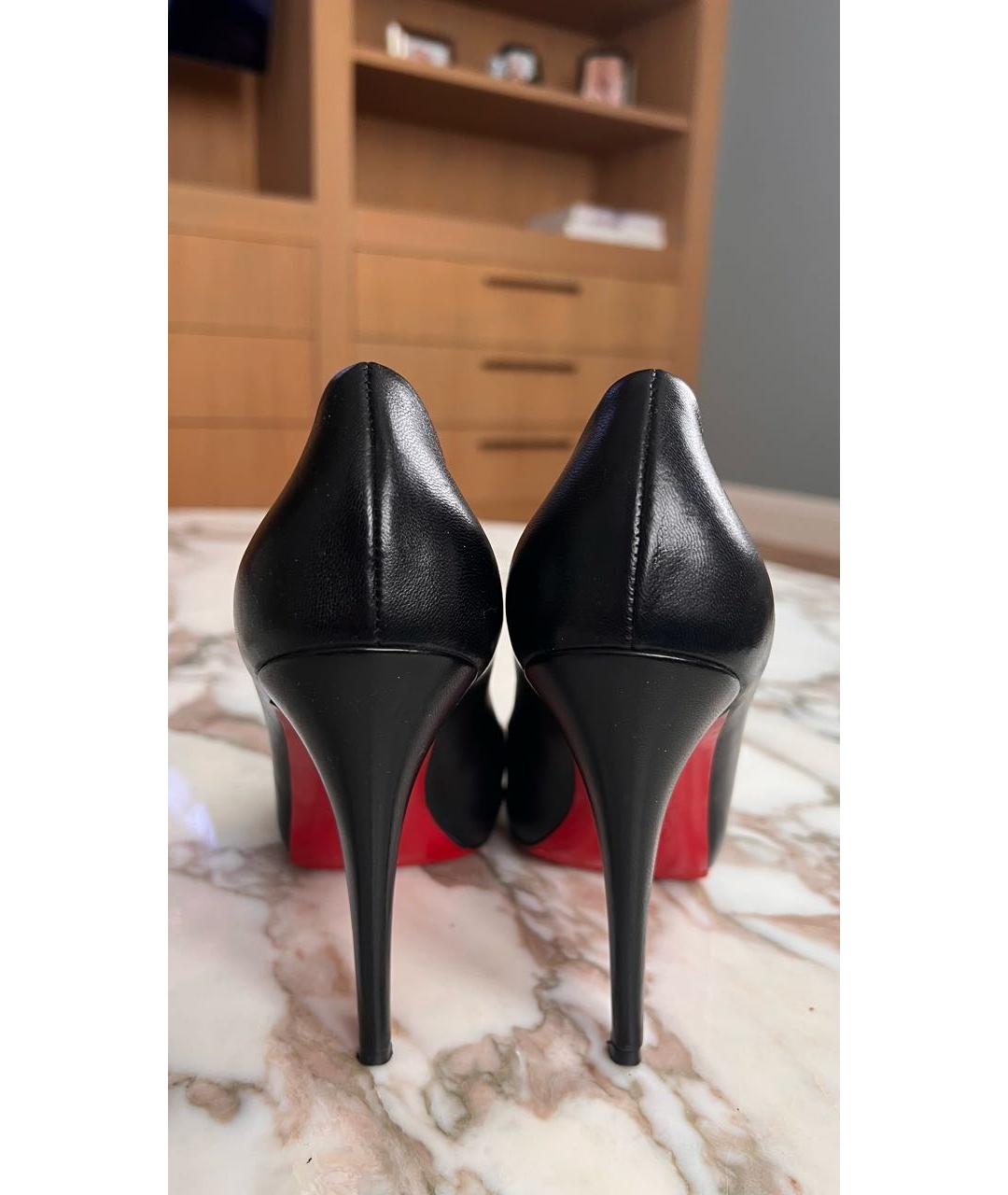 CHRISTIAN LOUBOUTIN Черные кожаные туфли, фото 4