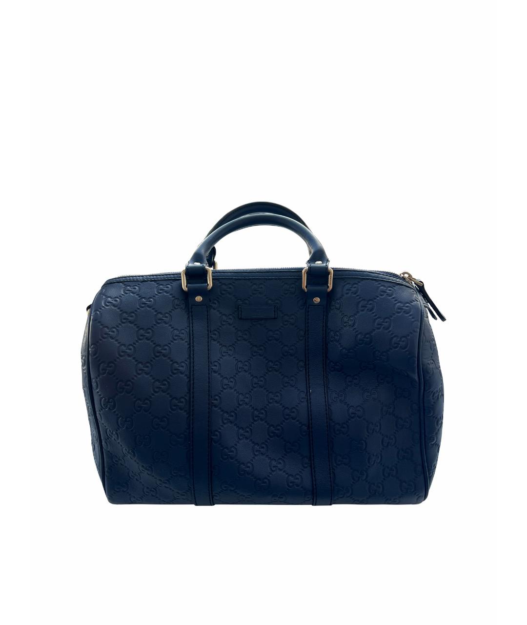 GUCCI Синяя кожаная сумка с короткими ручками, фото 1