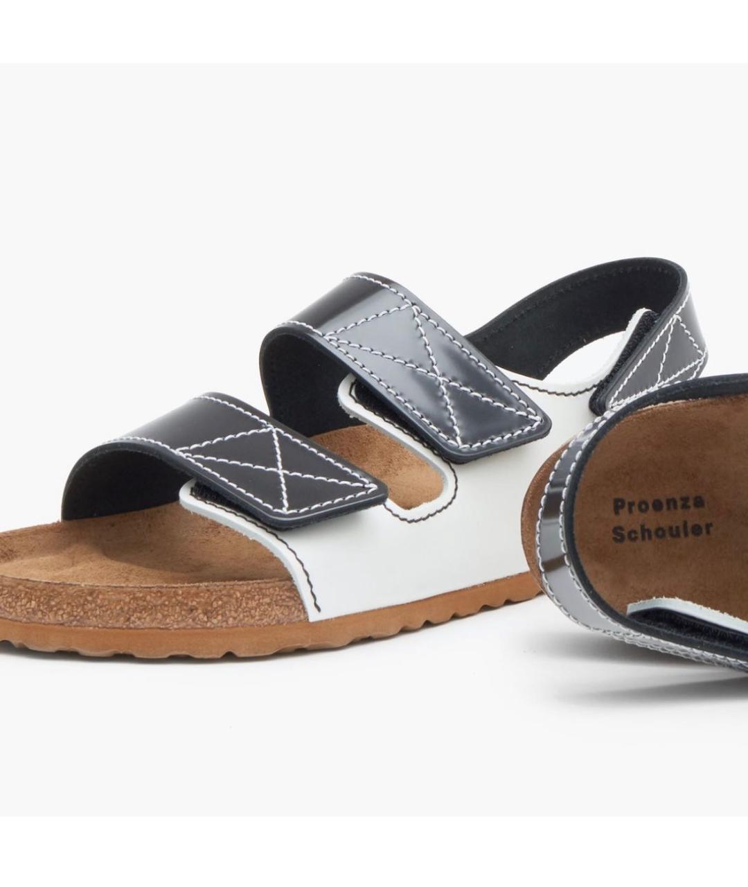 BIRKENSTOCK Белые кожаные сандалии, фото 5