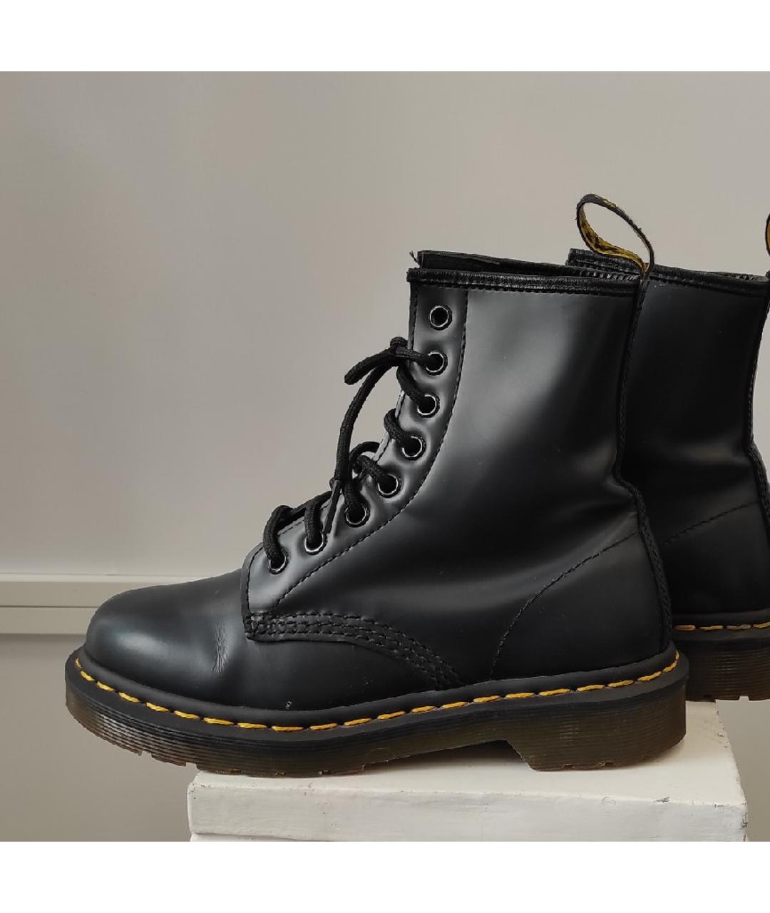 DR. MARTENS Черные кожаные ботинки, фото 8