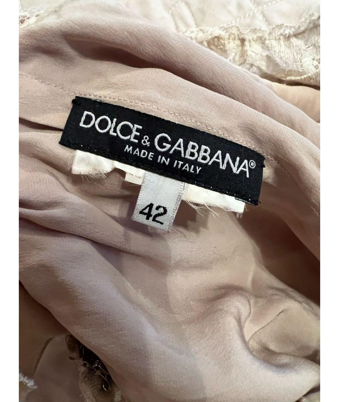 DOLCE&GABBANA Бежевая шелковая майка, фото 3