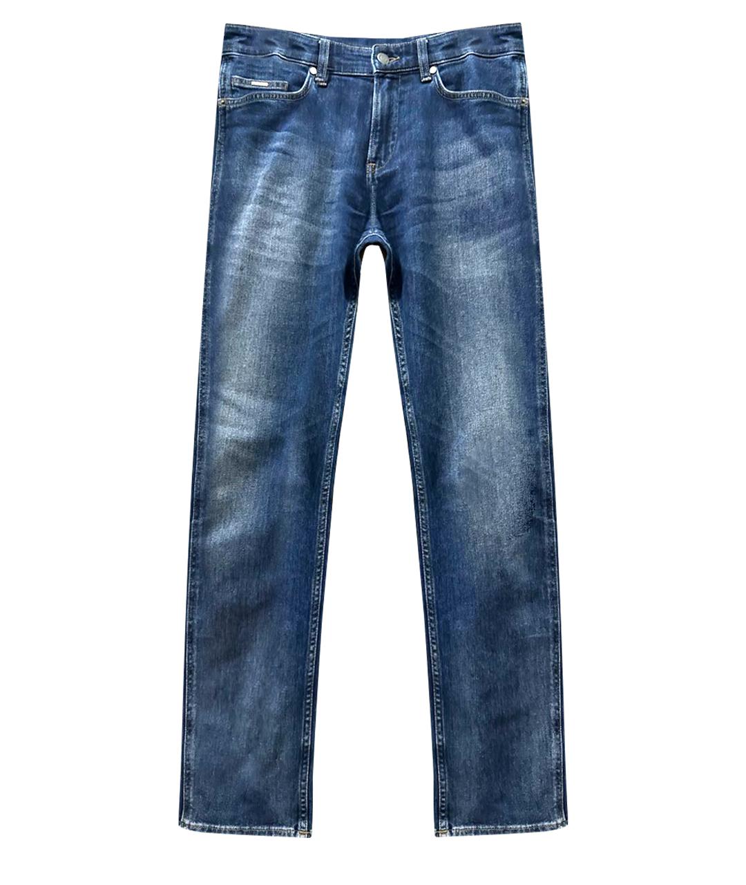 HUGO BOSS Синие хлопко-эластановые прямые джинсы, фото 1