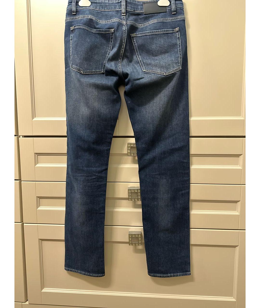 HUGO BOSS Синие хлопко-эластановые прямые джинсы, фото 2
