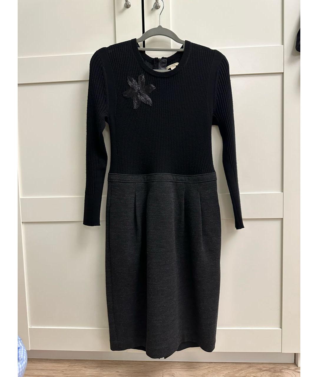 BURBERRY Черное шерстяное повседневное платье, фото 7