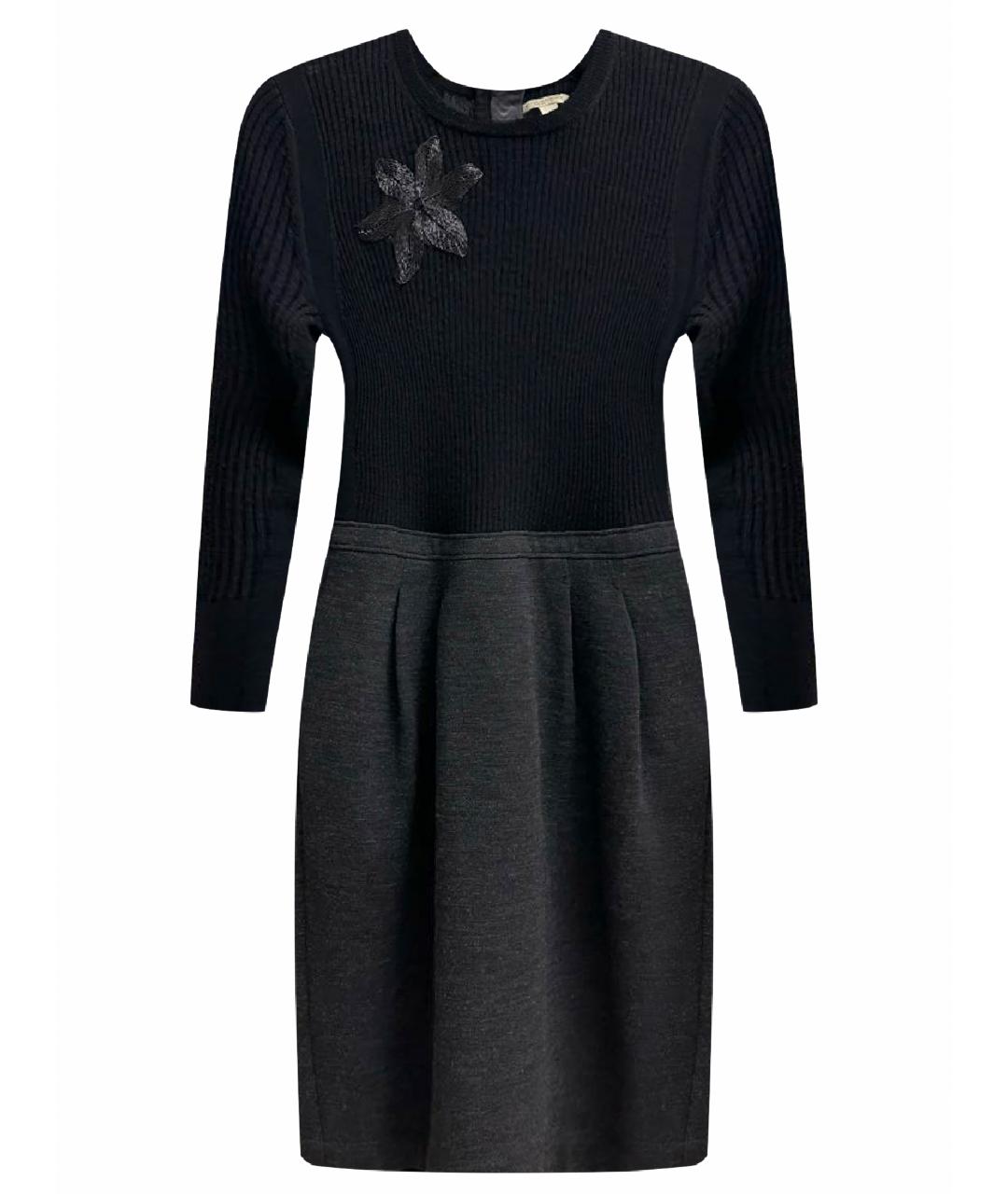 BURBERRY Черное шерстяное повседневное платье, фото 1