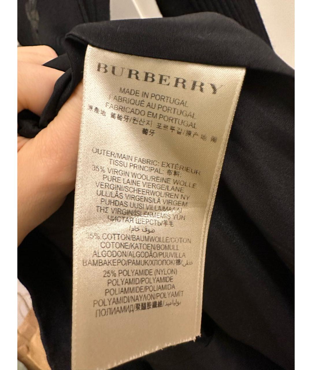 BURBERRY Черное шерстяное повседневное платье, фото 6
