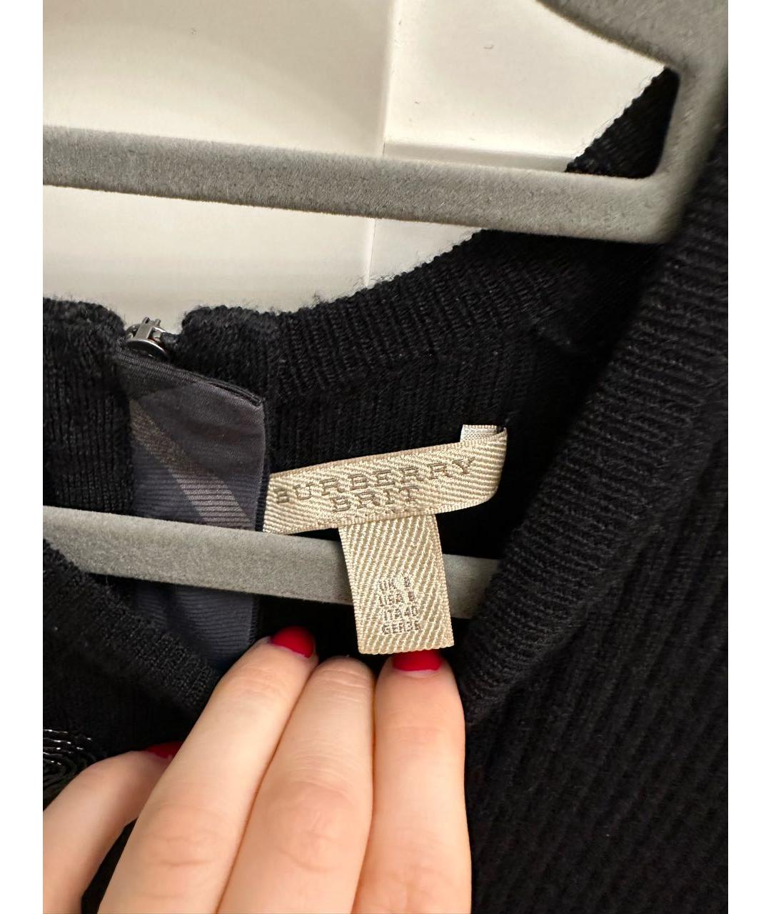 BURBERRY Черное шерстяное повседневное платье, фото 3