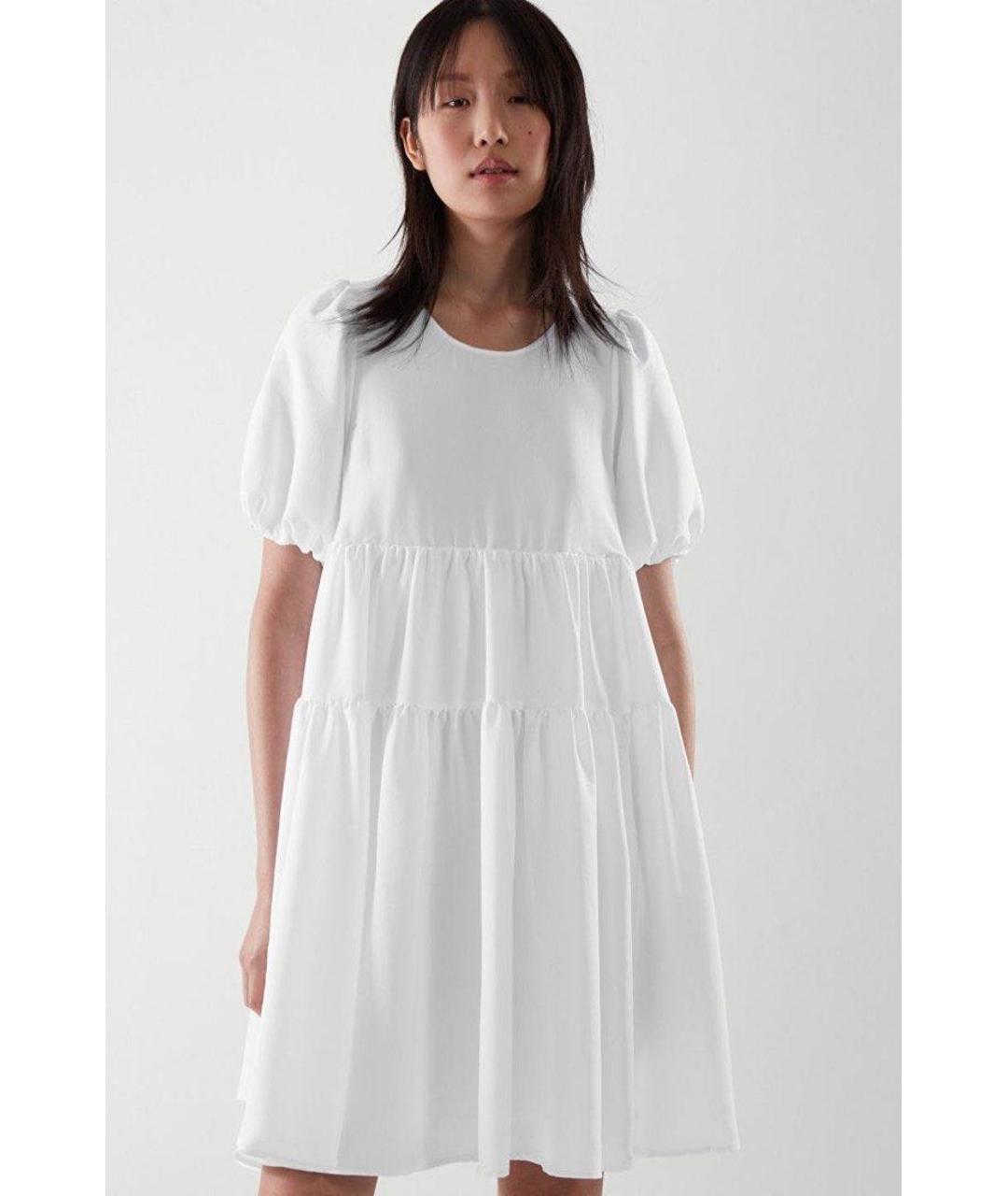 COS Белое полиамидовое повседневное платье, фото 3