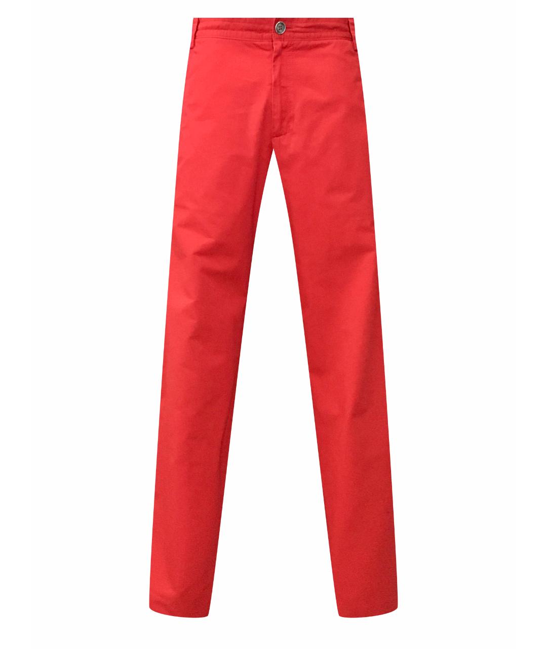 BILANCIONI Красные хлопковые повседневные брюки, фото 1