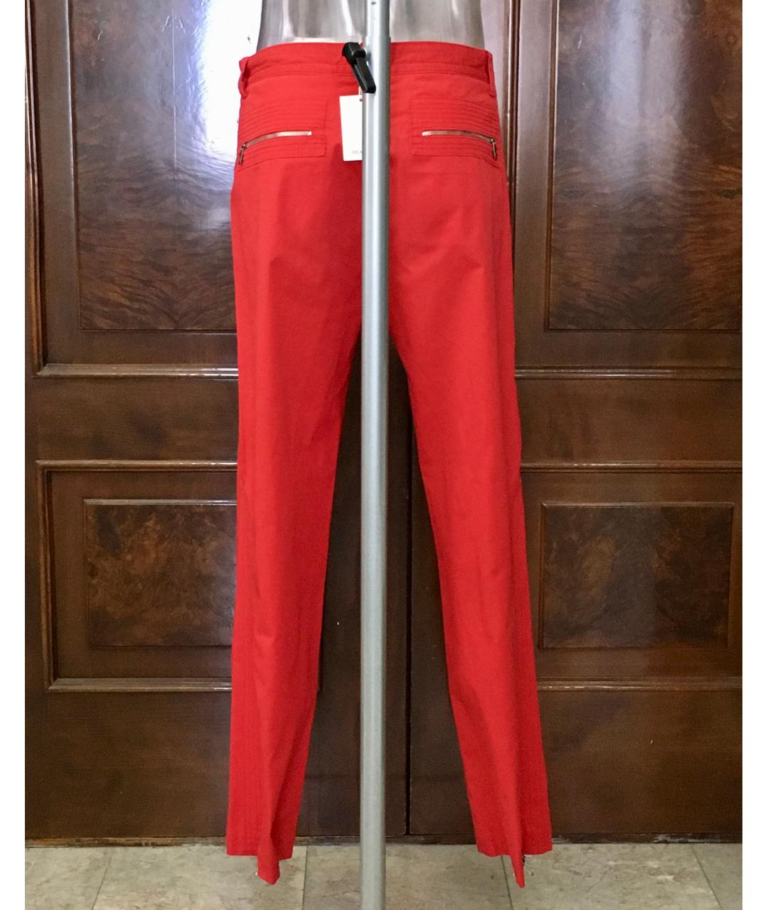 BILANCIONI Красные хлопковые повседневные брюки, фото 2