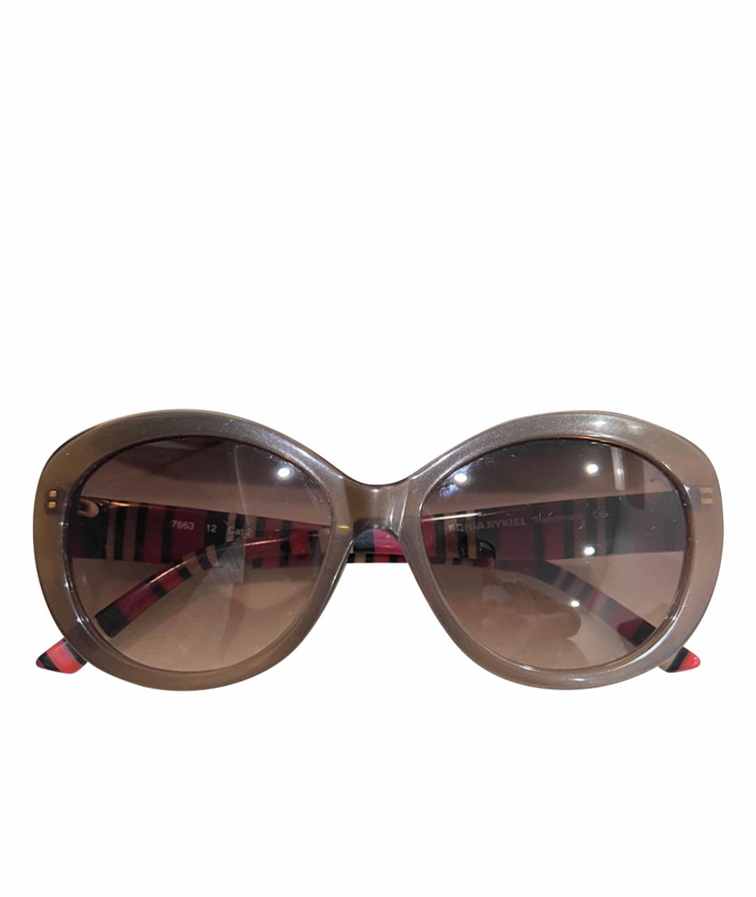 SONIA RYKIEL Коричневые пластиковые солнцезащитные очки, фото 1