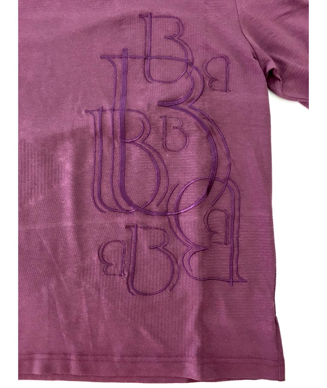 BILANCIONI Фиолетовое хлопко-леновое поло с длинным рукавом, фото 5