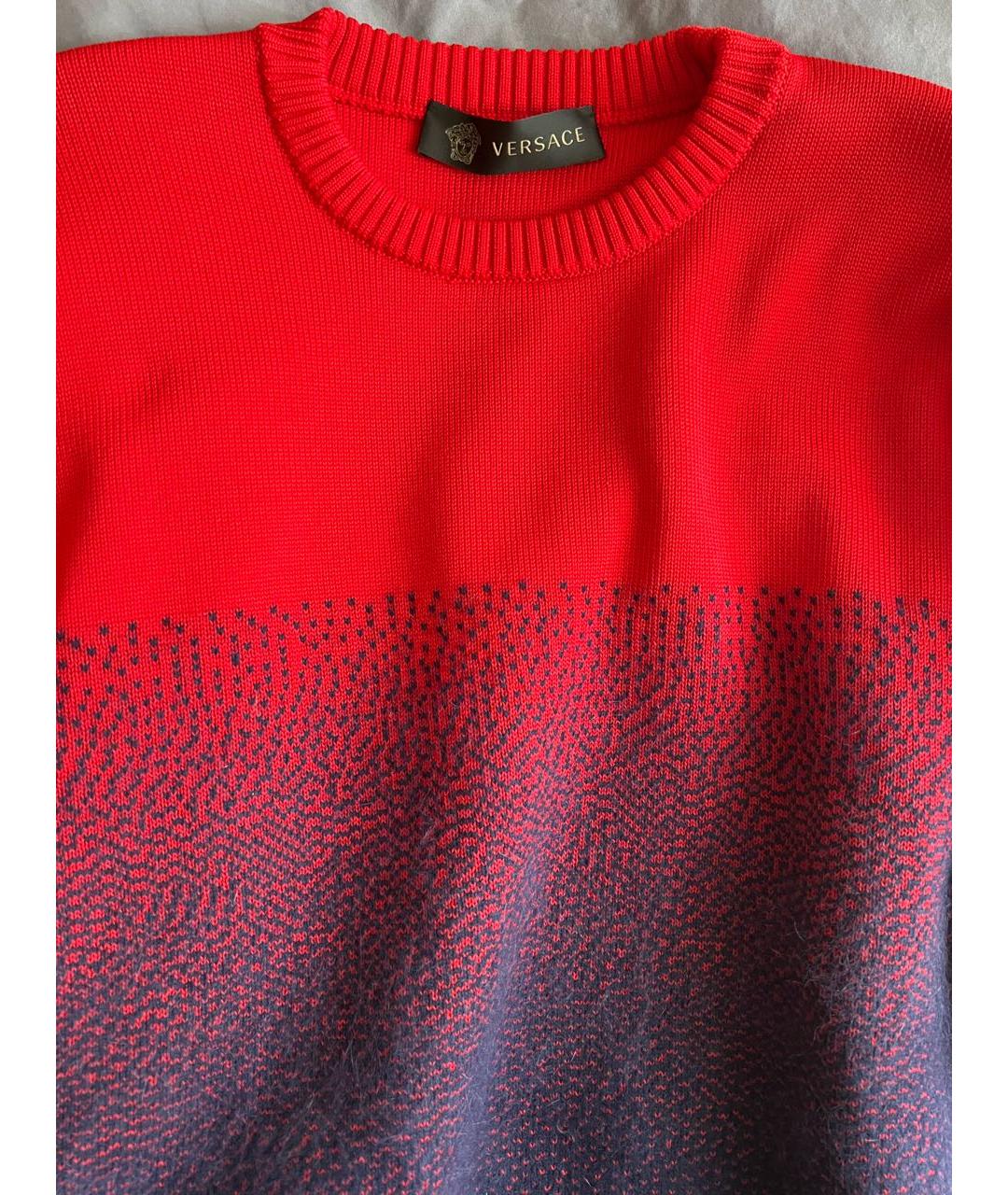 VERSACE Красный шерстяной джемпер / свитер, фото 4
