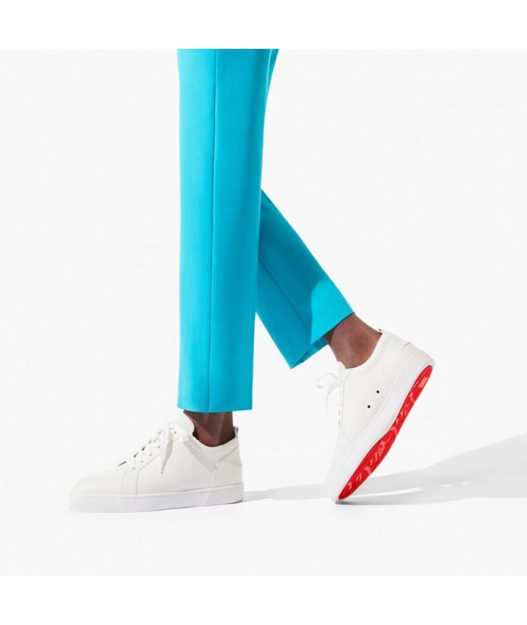 CHRISTIAN LOUBOUTIN Белые кожаные низкие кроссовки / кеды, фото 3