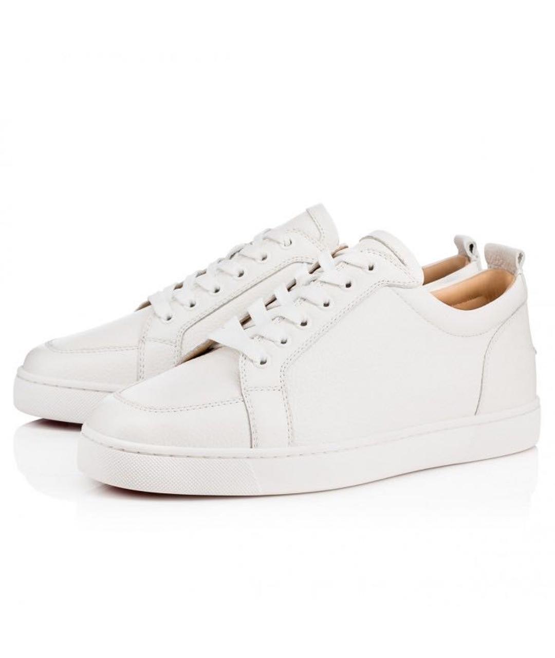 CHRISTIAN LOUBOUTIN Белые кожаные низкие кроссовки / кеды, фото 2