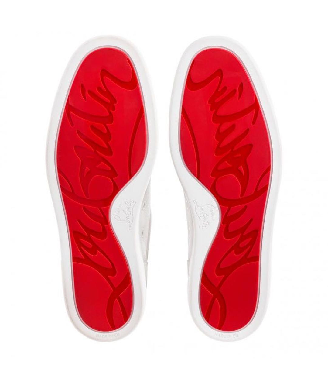 CHRISTIAN LOUBOUTIN Белые кожаные низкие кроссовки / кеды, фото 6