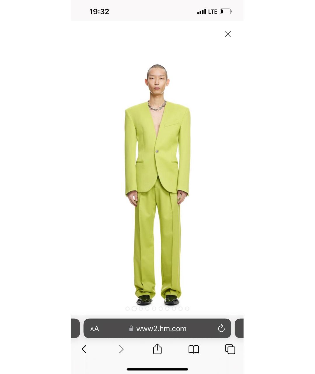 MUGLER Зеленый шерстяной пиджак, фото 2