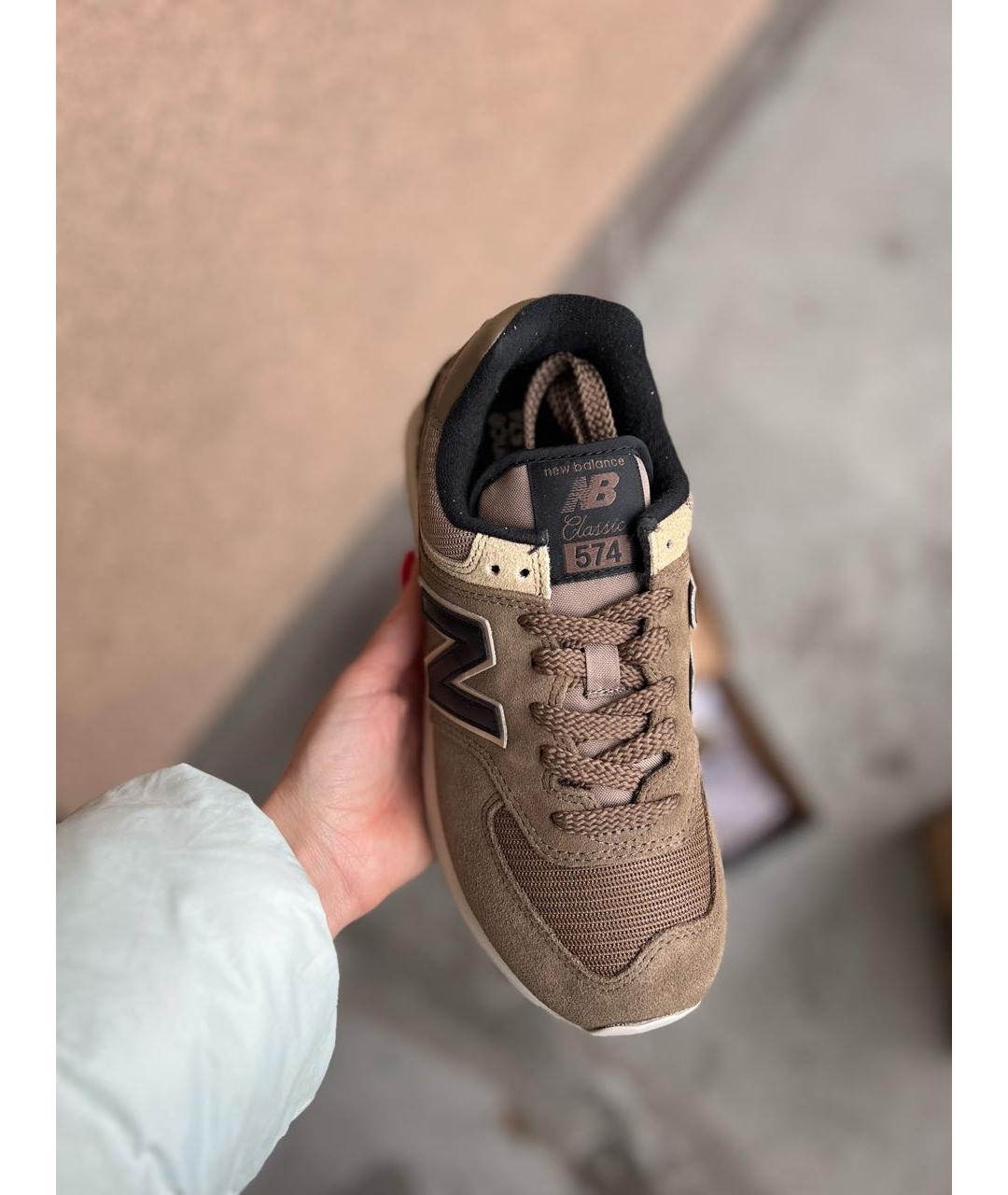 NEW BALANCE Хаки кожаные кроссовки, фото 3