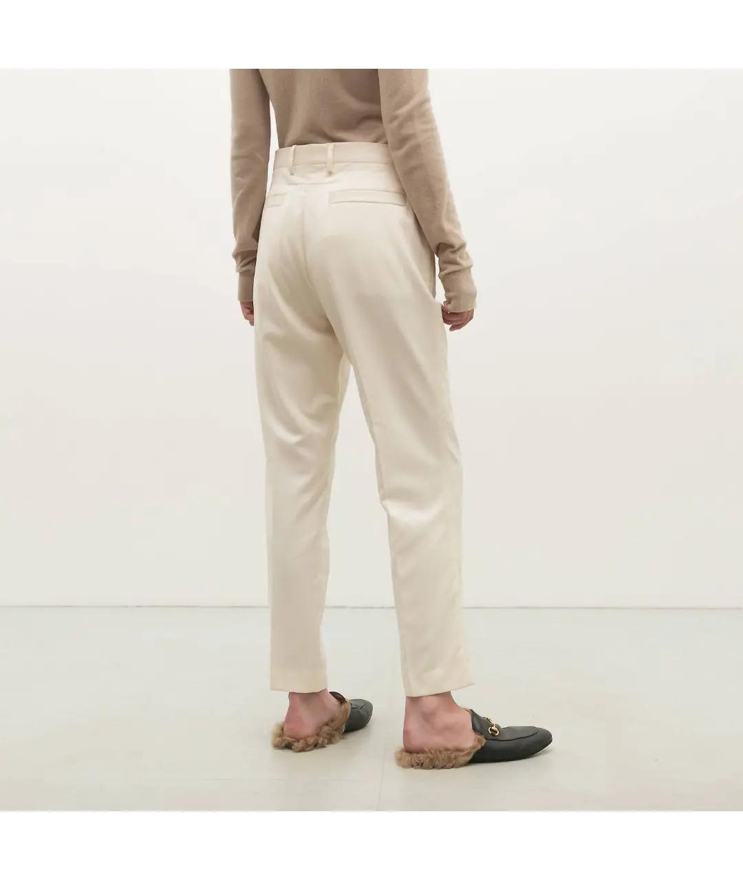 GIVENCHY Бежевые шерстяные прямые брюки, фото 3