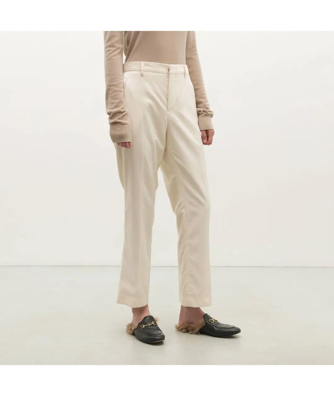 GIVENCHY Бежевые шерстяные прямые брюки, фото 2