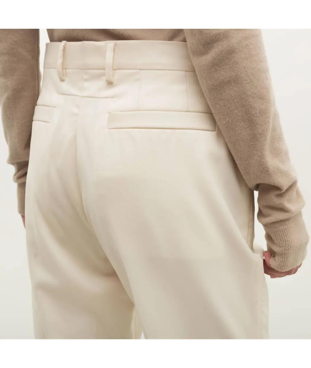 GIVENCHY Бежевые шерстяные прямые брюки, фото 4