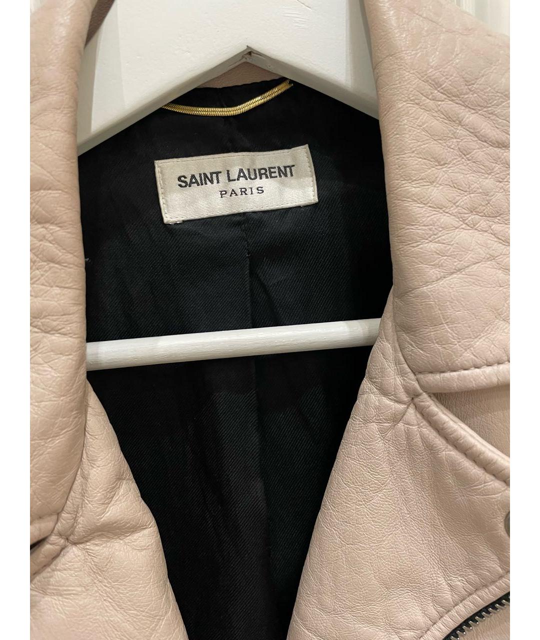 SAINT LAURENT Розовая кожаная куртка, фото 3