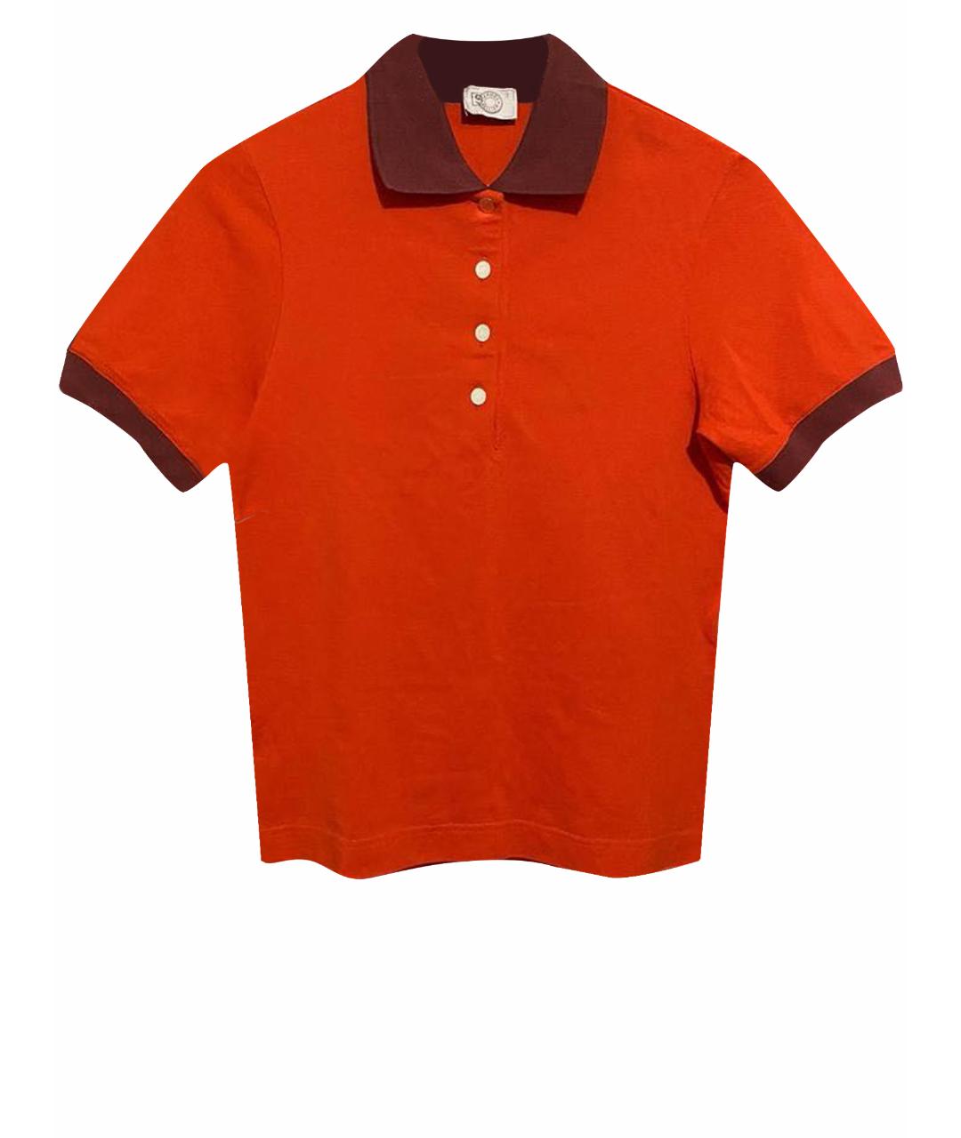HERMES PRE-OWNED Бордовая хлопковая футболка, фото 1