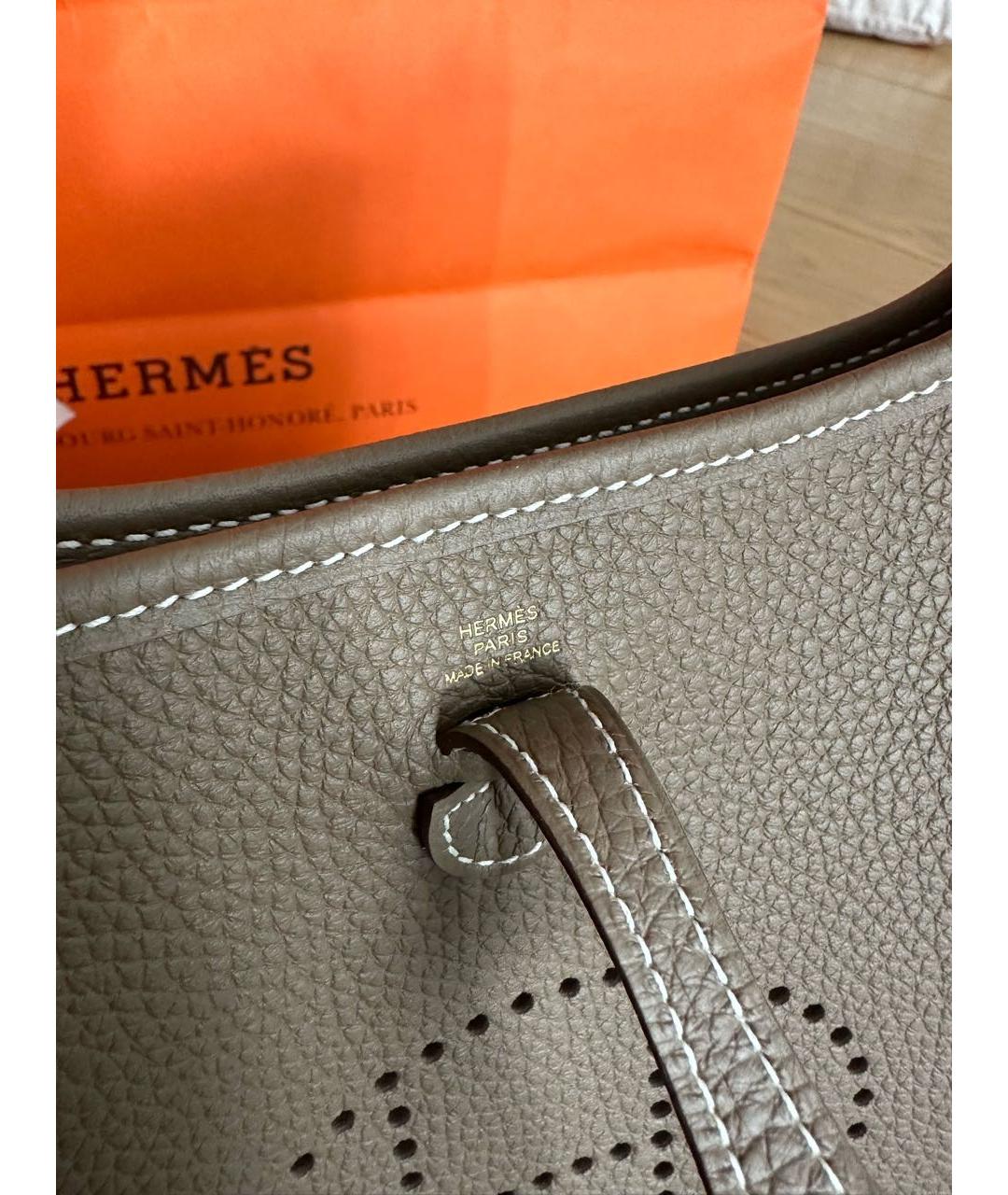 HERMES Коричневая кожаная сумка через плечо, фото 8