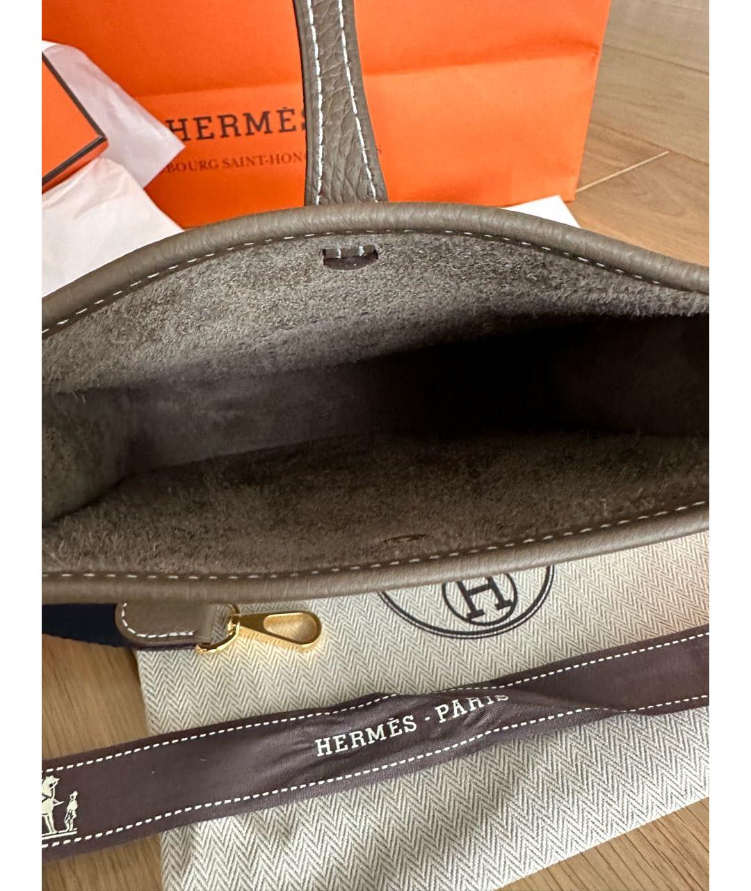 HERMES Коричневая кожаная сумка через плечо, фото 7