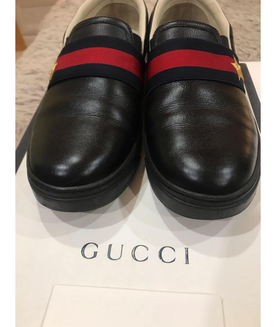 GUCCI KIDS Черные кожаные кеды, фото 3