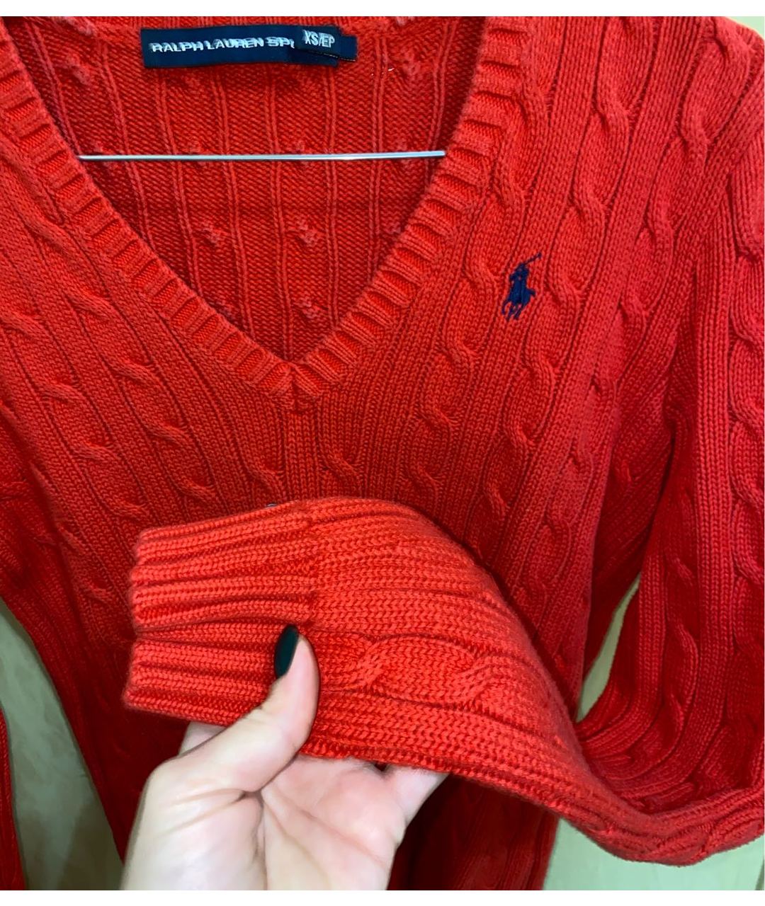 RALPH LAUREN Красный хлопковый джемпер / свитер, фото 4