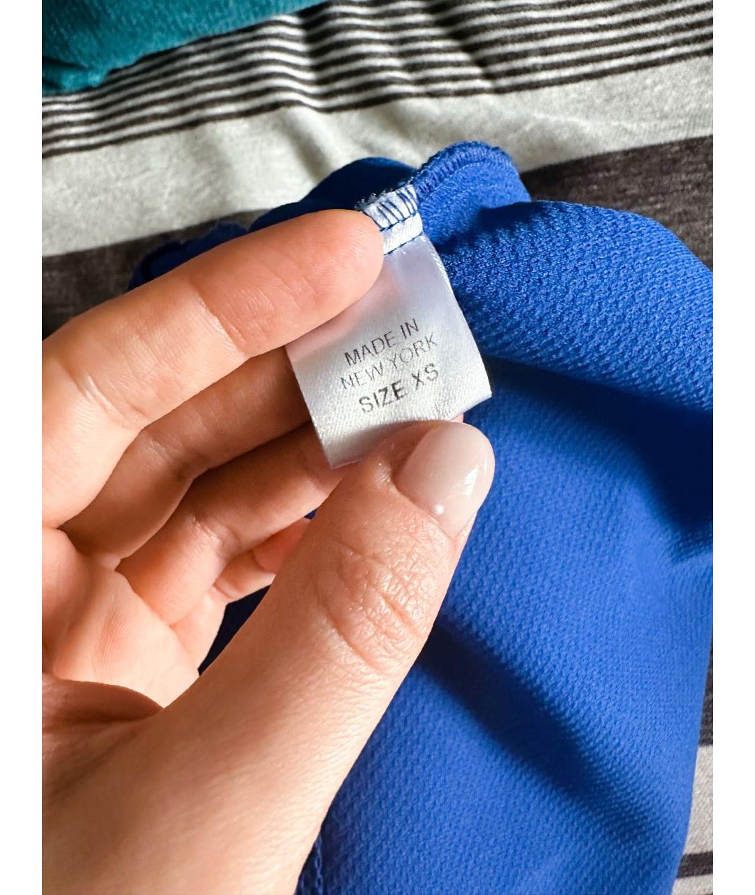 RONNY KOBO Синяя полиэстеровая юбка мини, фото 4