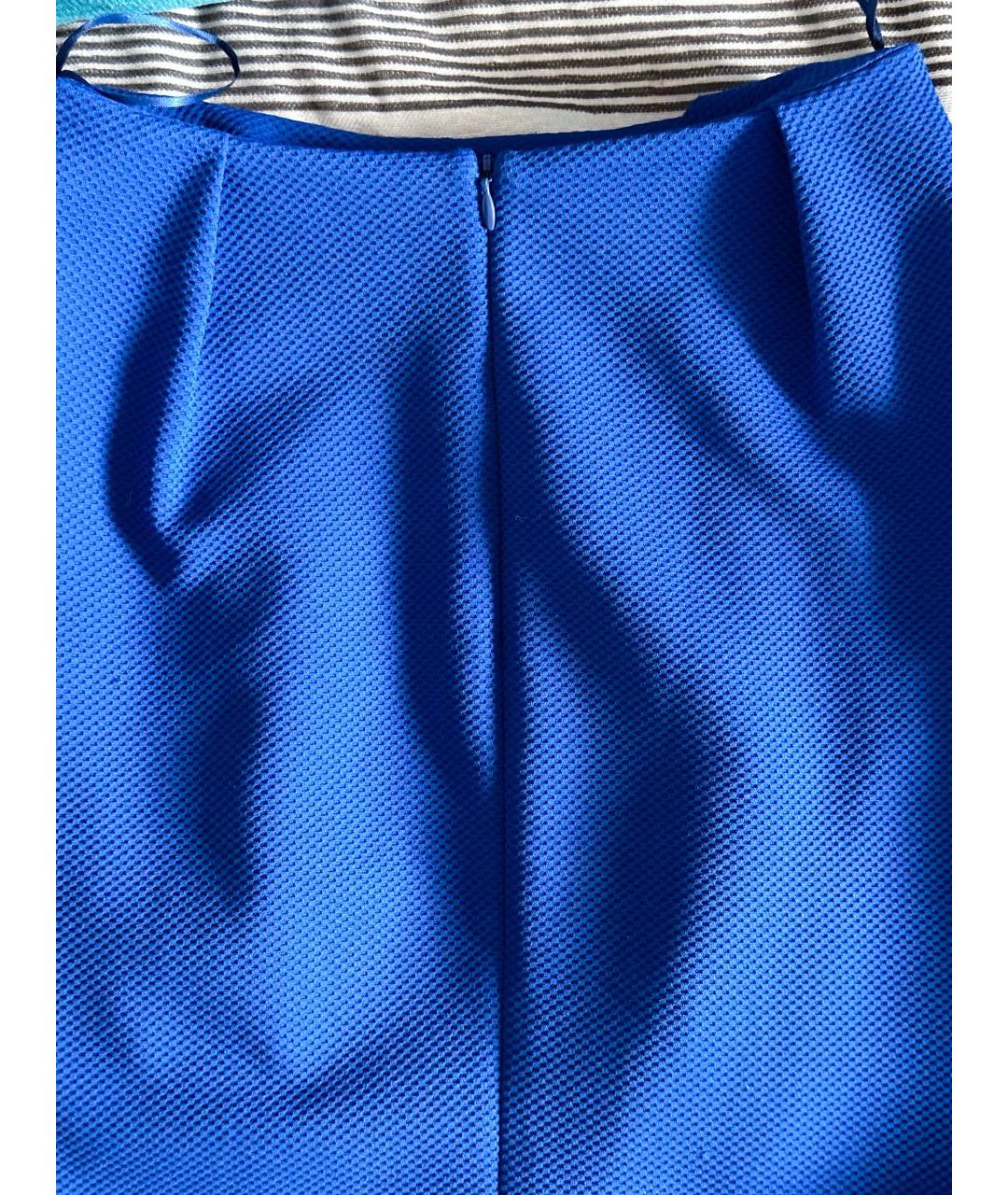 RONNY KOBO Синяя полиэстеровая юбка мини, фото 2