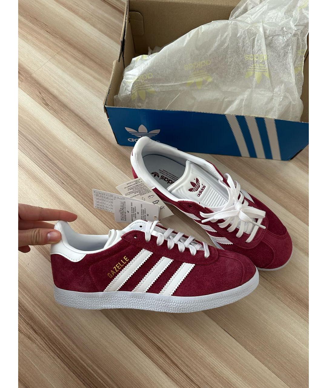 ADIDAS Бордовые замшевые кеды, фото 4