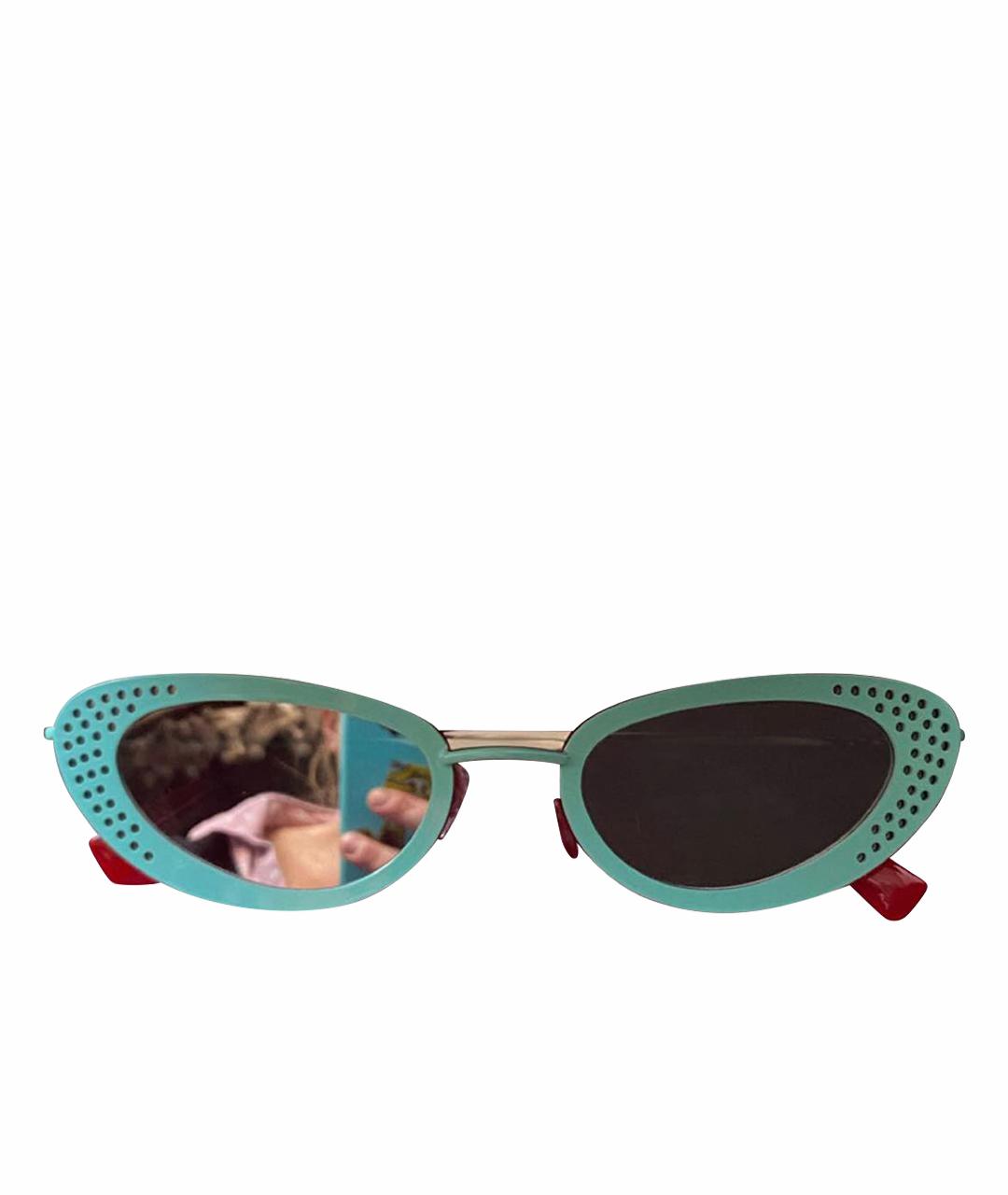 LE SPECS Бирюзовые металлические солнцезащитные очки, фото 1