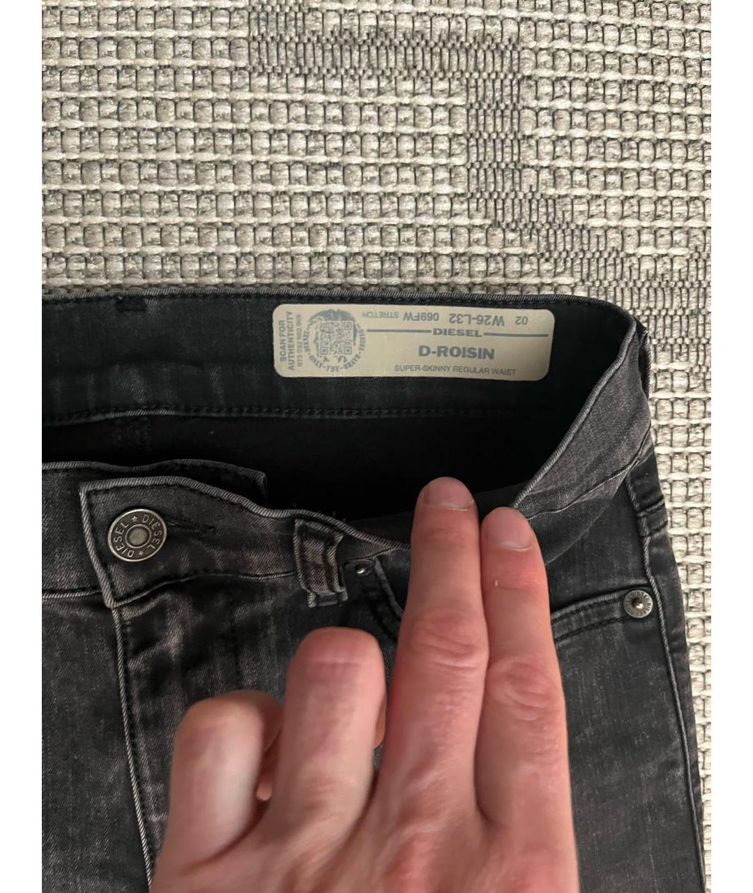 DIESEL Черные хлопко-эластановые джинсы слим, фото 4