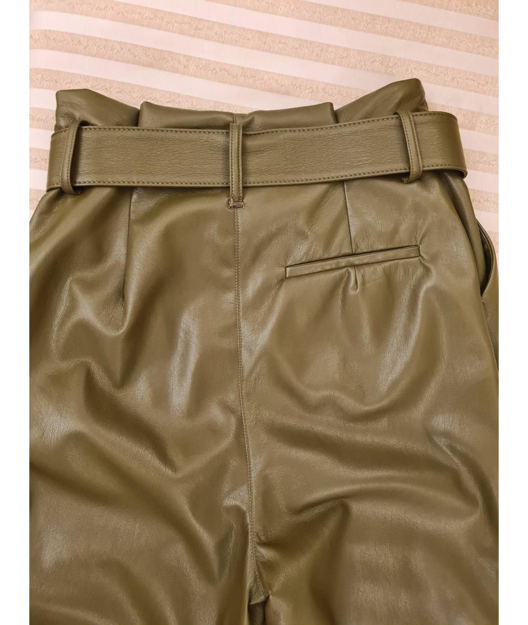 SELF-PORTRAIT Кожаные прямые брюки, фото 6