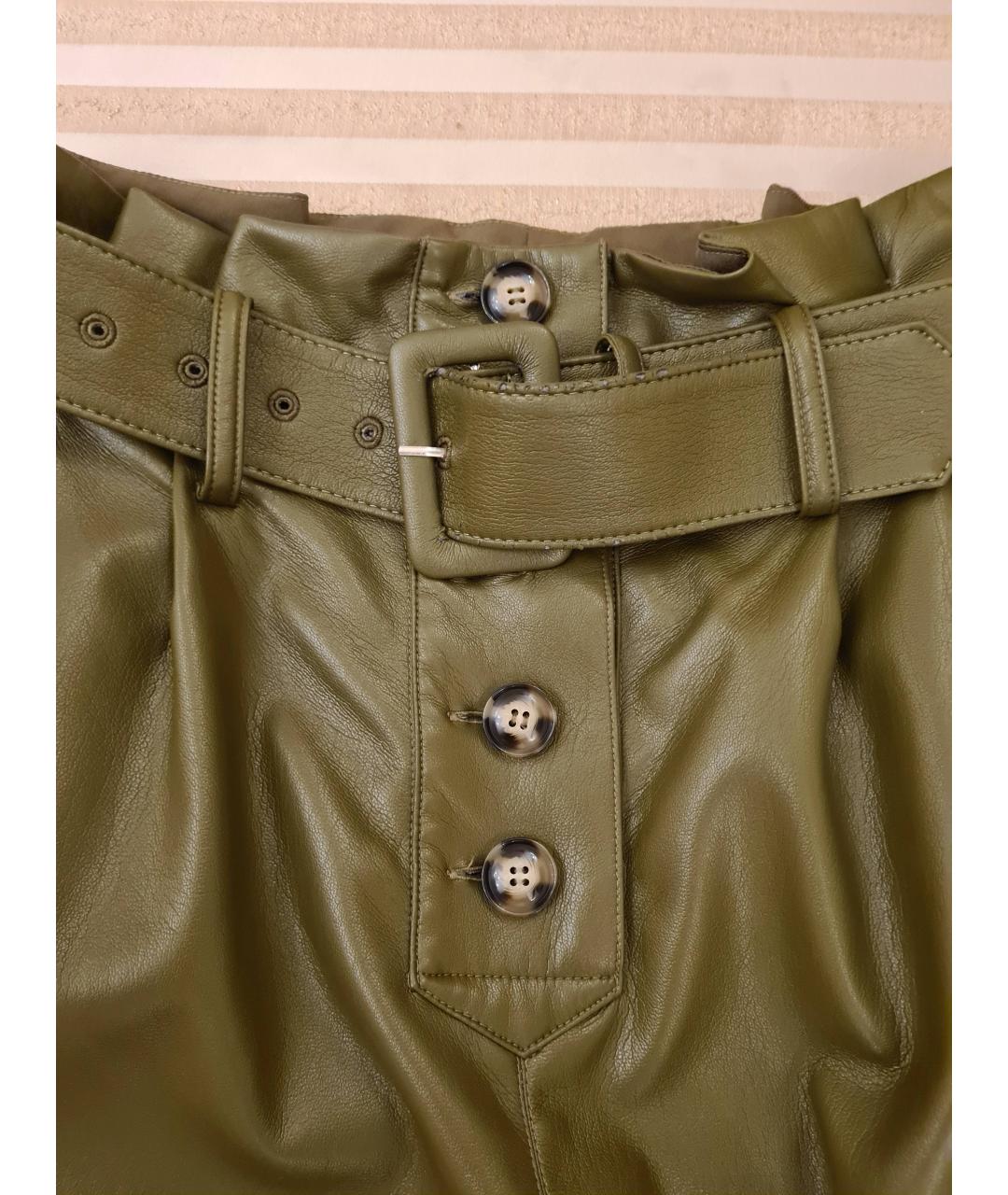 SELF-PORTRAIT Кожаные прямые брюки, фото 3