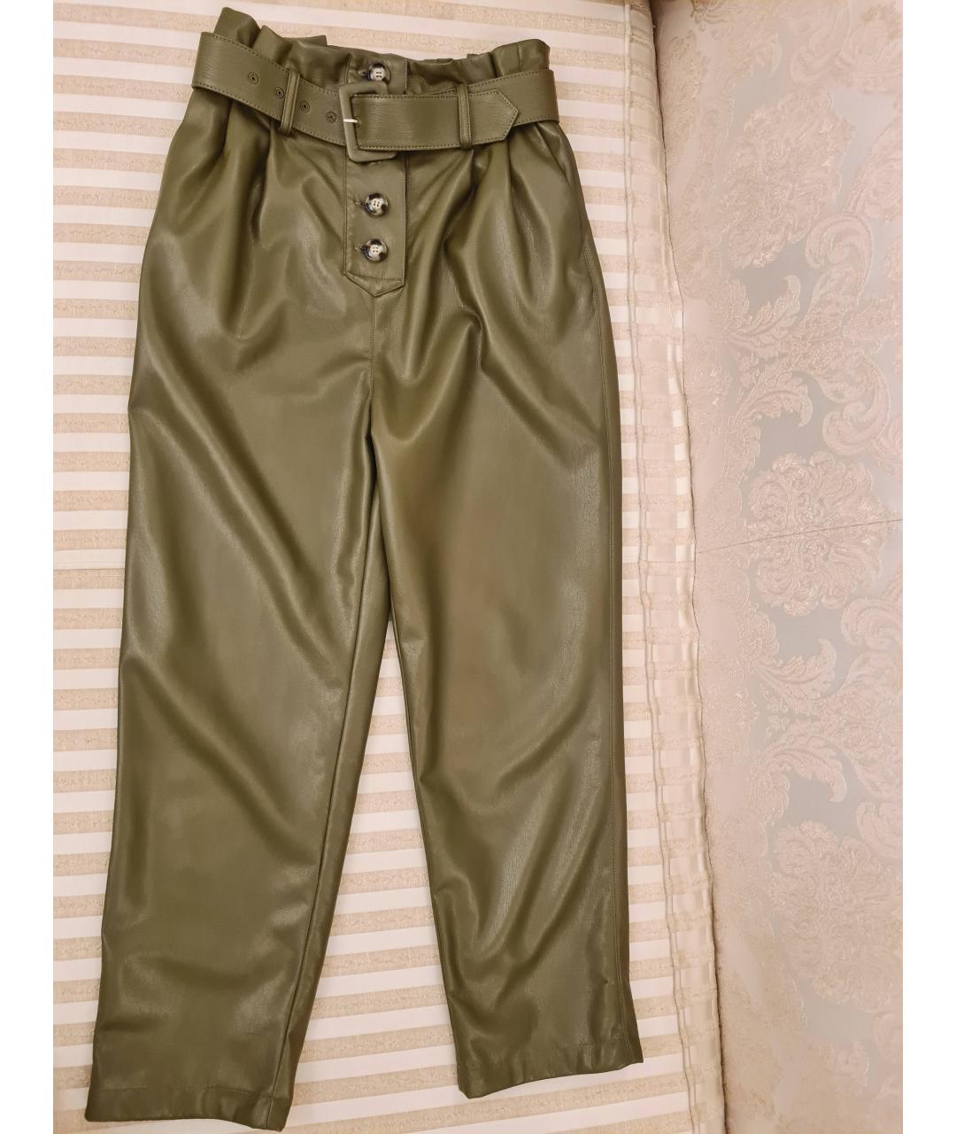SELF-PORTRAIT Кожаные прямые брюки, фото 2