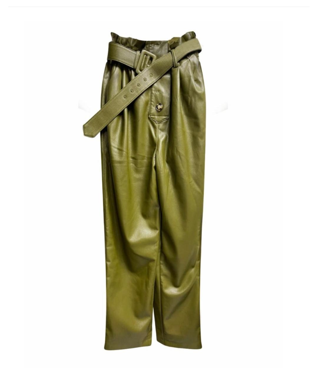 SELF-PORTRAIT Кожаные прямые брюки, фото 4