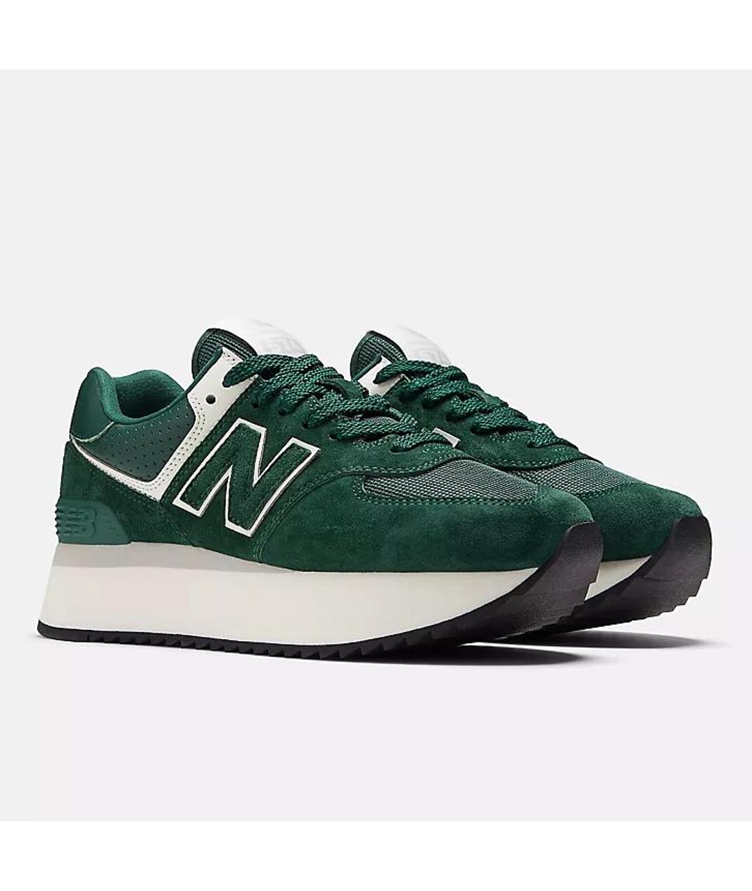 NEW BALANCE Зеленые замшевые кроссовки, фото 2