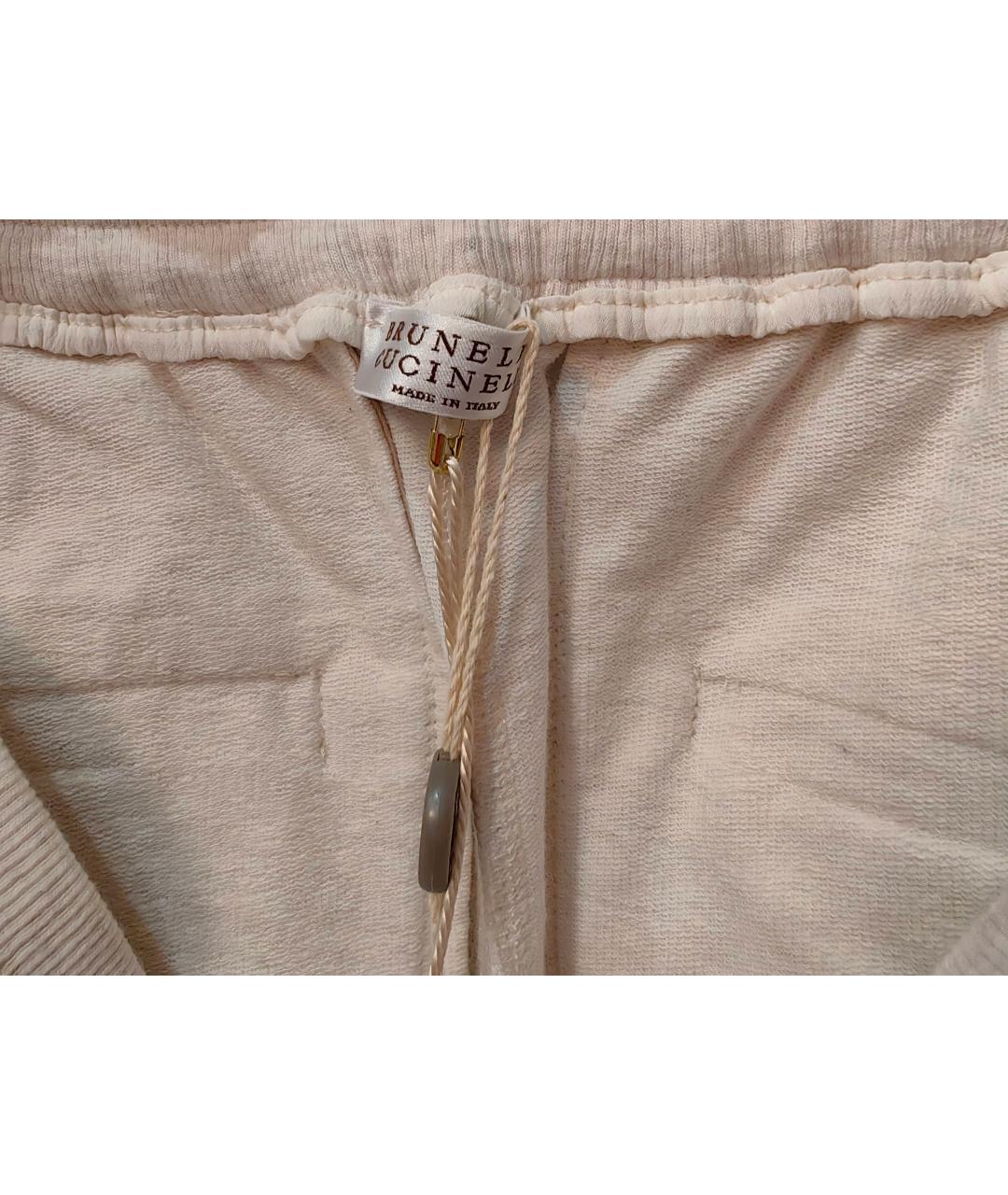 BRUNELLO CUCINELLI Бежевые хлопковые спортивные брюки и шорты, фото 6