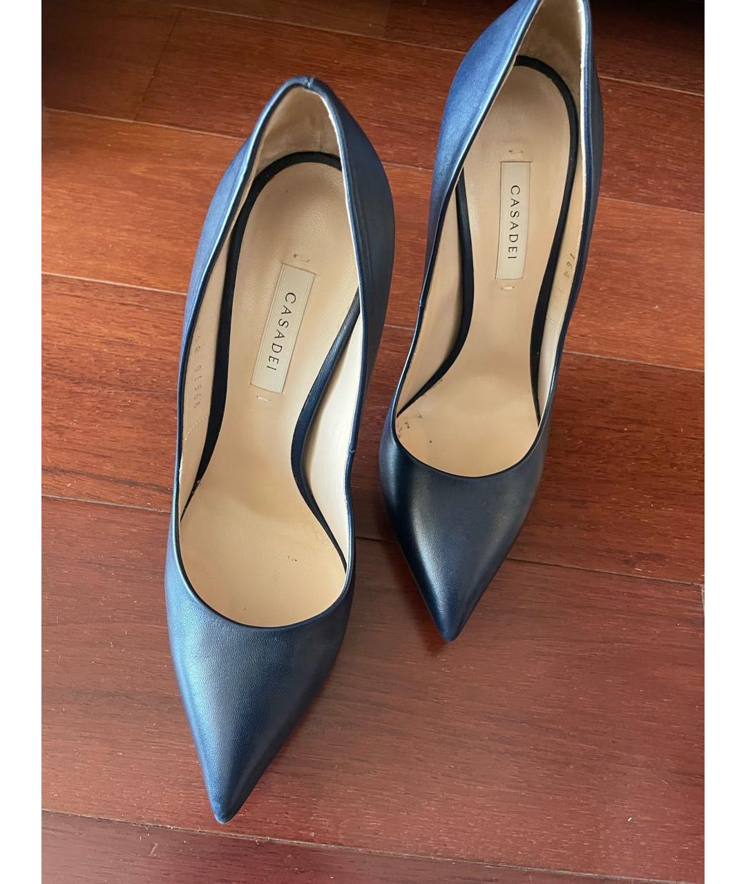 CASADEI Темно-синие кожаные туфли, фото 2
